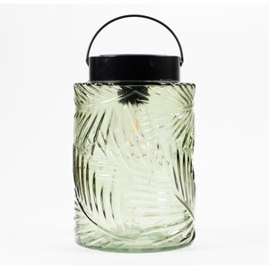 Solar glazen retro lamp groen 12,5X20CM