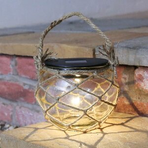 Solar hanglamp glas macrame D 10,5 x H 8 cm - afbeelding 2