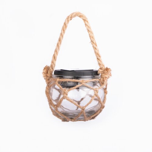 Solar hanglamp glas macrame D 10,5 x H 8 cm - afbeelding 1