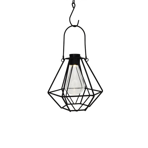 Solar hanglamp metaal 16 x 13,5  H 15 cm zwart - 2 assorti - afbeelding 2