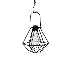 Solar hanglamp metaal 16 x 13,5  H 15 cm zwart - 2 assorti - afbeelding 2