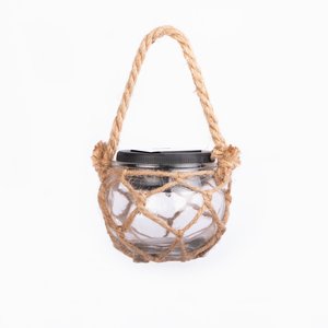 Solar hanglamp glas macramé − Ø 10,5 x H 8 cm - afbeelding 1