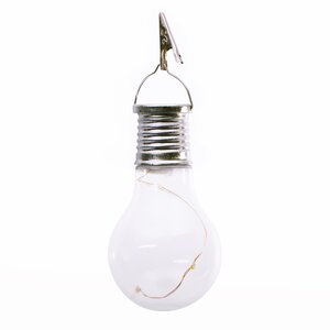 Solar lamp plastic met clip D 5,8 x H 13 cm transparant - afbeelding 1