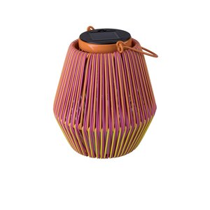 Solar lantaarn D 18 x H 20 cm PP rattan colored