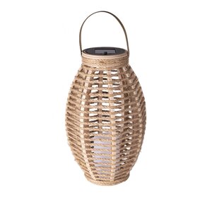 Solar lantaarn ovaal D 18 x H 30 cm hemp natural - afbeelding 1