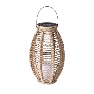 Solar lantaarn ovaal D 18 x H 30 cm seagrass natural - afbeelding 1