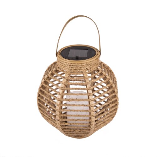 Solar lantaarn rond D 20 cm hemp natural - afbeelding 1