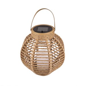 Solar lantaarn rond D 20 cm hemp natural - afbeelding 1