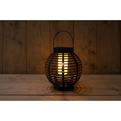 Solar lantaarn met vlameffect zwart 32LED/21X23CM