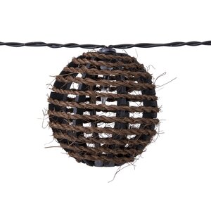 Solar lichtsnoer 10L bol D6cm hemp brown kabel zwart