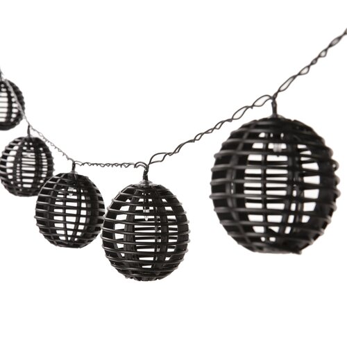 Solar lichtsnoer 10L bol D7cm PP black kabel zwart - afbeelding 1