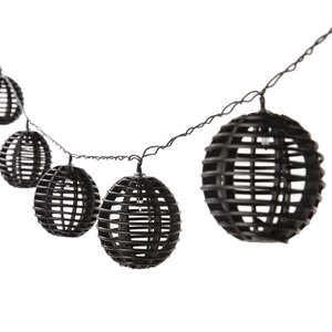 Solar lichtsnoer 10L bol D7cm PP black kabel zwart - afbeelding 1
