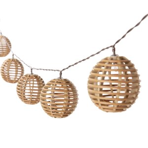Solar lichtsnoer 10L bol D7cm PP natural kabel bruin - afbeelding 1
