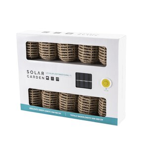 Solar lichtsnoer 10L ovaal D5H7cm hemp natural kabel bruin - afbeelding 3