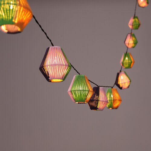 Solar Lichtsnoer Tropical USB 10 Led lampjes - D6xH6,5cm - afbeelding 2