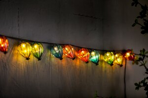 Solar partylight 10x lampion gekleurd 4,8mtr - 3m lead