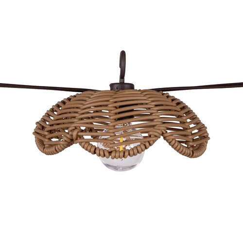 Solar partylight 8L D14H6 PP rattan E12 G40 kabel bruin - afbeelding 1