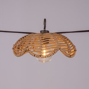 Solar partylight 8L D14H6 PP rattan E12 G40 kabel bruin - afbeelding 2