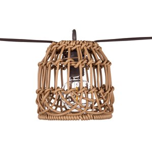 Solar partylight 8L D9H9,4cm PP rattan E12 G40 kabel bruin - afbeelding 1