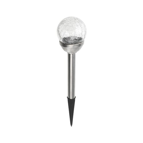 Solar steker craquelee glas warmwit D 8 x H 35 cm RVS - afbeelding 1
