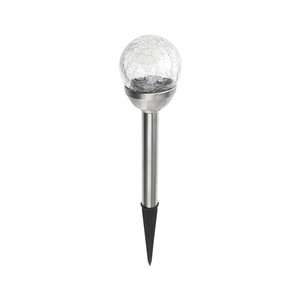 Solar steker craquelee glas warmwit D 8 x H 35 cm RVS - afbeelding 1