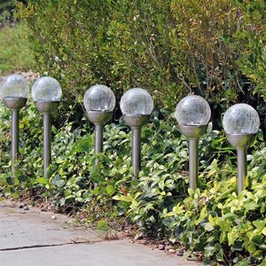 Solar steker craquelee glas warmwit D 8 x H 35 cm RVS - afbeelding 2