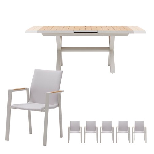 Royal Seasons Solare 6-zits tuinset uitschuifbaar - afbeelding 1
