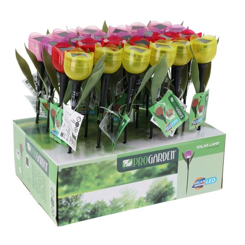 Solarlamp tulp - 4 ass. kleuren - afbeelding 1