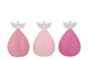 Sparkly Fuchsia/Pink Led Angel Glass Ass 7 x 12 cm - afbeelding 1