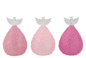Sparkly Fuchsia/Pink Led Angel Glass Ass 9 x 16 cm - afbeelding 1