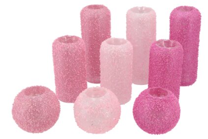 Sparkly Fuchsia/Pink T-Lights S/3