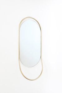 Spiegel met gouden frame/handdoekrek 59x26,5