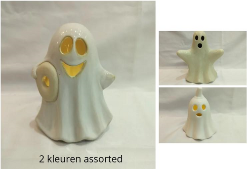 Spook met LED 9,5 x 8,5 x 12 cm 2 assorti