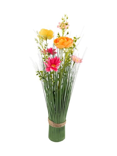 Staand boeket Bloemen kleurrijk H 45 cm