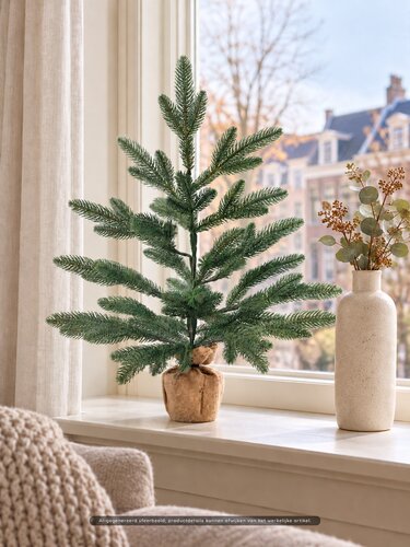 Startree Kunstkerstboom Noel pine op jute voet - H 60 cm - afbeelding 2