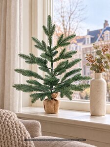 Startree Kunstkerstboom Noel pine op jute voet - H 60 cm - afbeelding 2