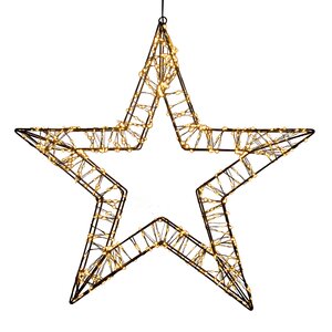 Anna's Collection ster metaal zwart LED - H 56 x D 5 cm