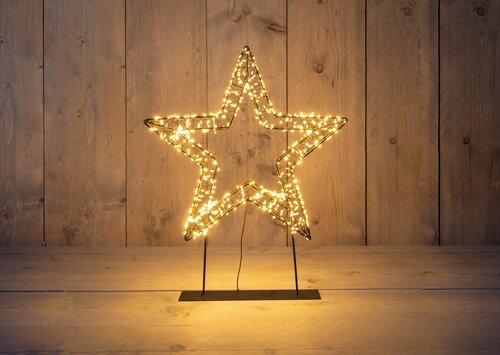 Ster 3D metaal 36cm 800L classic warm Flash 5m lead timer/dimmer IP44 12V