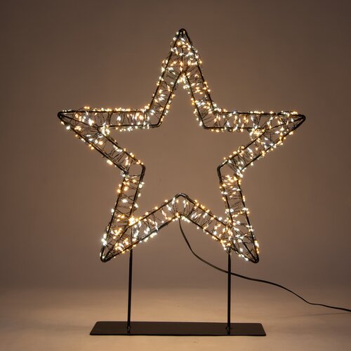 Ster 3D metaal 36cm 800L classic warm/warm wit 5m lead timer/dimmer IP44 12V