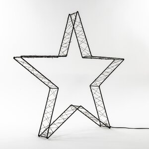 Anna's Collection ster 3d metaal zwart LED - H 56 x D 7 cm