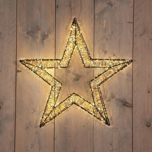 Ster 3D metaal 56cm 1200L classic warm/warm wit 5m lead timer/dimmer IP44 12V - afbeelding 3