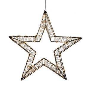Ster 3D metaal 56cm 1200L classic warm/warm wit 5m lead timer/dimmer IP44 12V - afbeelding 1