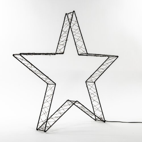 Ster 3D metaal 56cm 540L classic warm 5m lead timer/dimmer IP44 6.5V