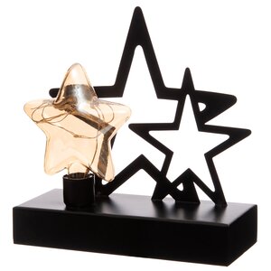 Anna's Collection ster glas op metalen voet - H 15.5 x L 15 x D 6 cm