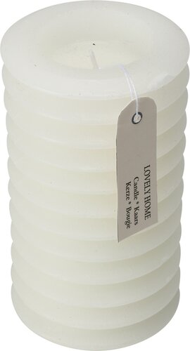 Stompkaars ribbel Ø 7,5 x 14 cm - Melk wit