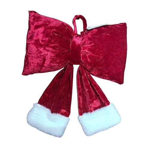 Strik 'Santa' fluweel met bont B 30 x H 40 cm rood