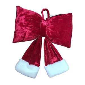Strik 'Santa' fluweel met bont B 30 x H 40 cm rood