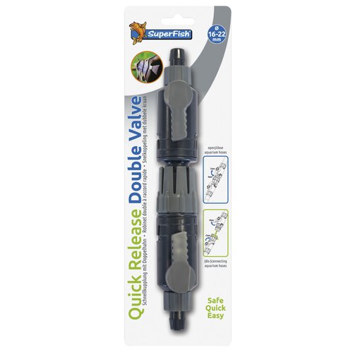 SuperFish Dubbelkraan snelkoppeling 16/22 mm voor aquarium
