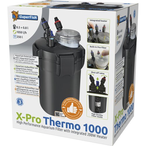 SuperFish X Pro Thermo 1000 verwarmd buitenfilter