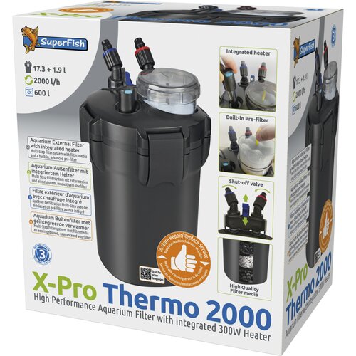 SuperFish X Pro Thermo 2000 verwarmd buitenfilter